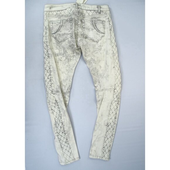 Maje Downtown Denim Skinny Jeans Quilted Pattern Zip Ankle Slim Size 38 (US M) - Picture 2 of 9